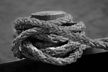 Fototapeta na wymiar rope on a ship