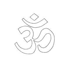 Om or Aum Indian sacred sound.