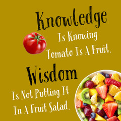 Fototapeta na wymiar Knowledge and Wisdom Poster Concept. Graphic design Motivational quotes. Everyday wisdom. 