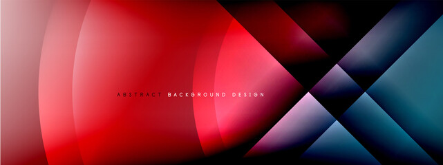 Vector abstract background - circle and cross on fluid gradient with shadows and light effects. Techno or business shiny design templates for text