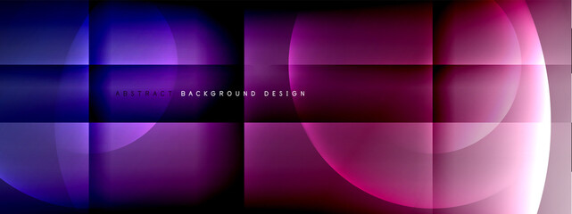 Vector abstract background - circle and cross on fluid gradient with shadows and light effects. Techno or business shiny design templates for text
