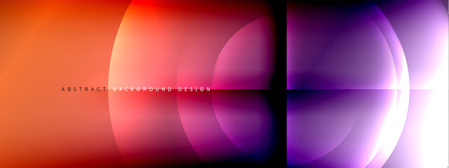 Fototapeta premium Vector abstract background - circle and cross on fluid gradient with shadows and light effects. Techno or business shiny design templates for text