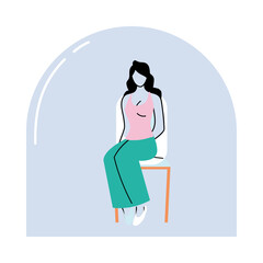 avatar woman on chair vector design