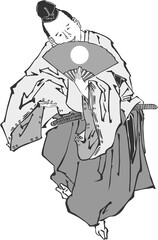 浮世絵　町人　その168　白黒