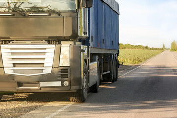 Big modern truck on road