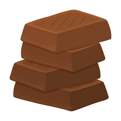 Chocolate vector icon.Cartoon vector icon isolated on white background chocolate.