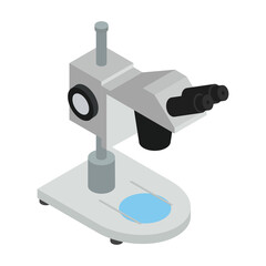 Microscope vector icon.Isometric vector icon isolated on white background microscope.