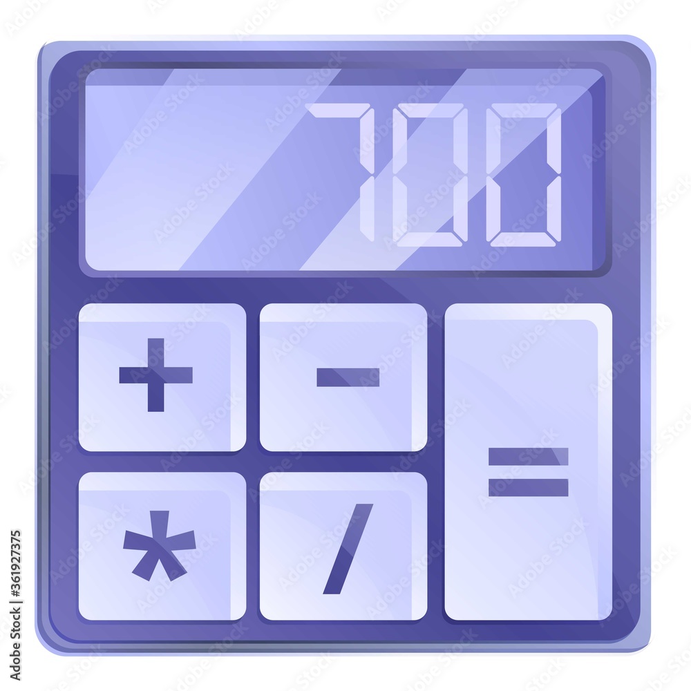 Poster big button calculator icon. cartoon of big button calculator vector icon for web design isolated on 