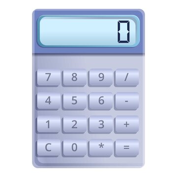 Button calculator icon. Cartoon of button calculator vector icon for web design isolated on white background