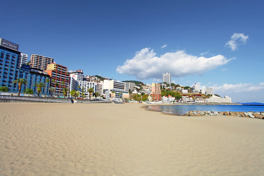Atami Sun Beach in the Izu Peninsula, Shizuoka Prefecture, Japan.
