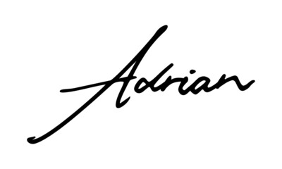 Adrian Handwritten Font Calligraphy Black Color Text 
on White Background