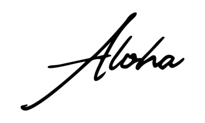  Aloha Handwritten Font Calligraphy Black Color Text 
on White Background