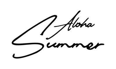 Aloha Summer Handwritten Font Calligraphy Black Color Text 
on White Background