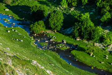 La Castel Landscape Reserve in Republic of Moldova. Green landscape. Amazing Nature. Park with Green Grass and Trees. Grassy field and rolling hills. rural scenery. Europe nature.