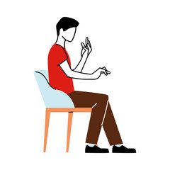 Avatar man on chair vector design