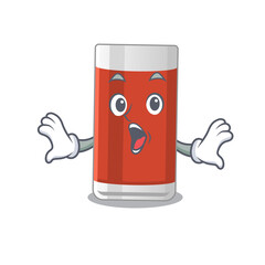 Obraz premium Glass of apple juice mascot design concept showing a amazed gesture