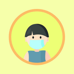 Stay at home boy. Covid -19 From Virus. vector illustration