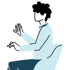 Avatar man on chair vector design