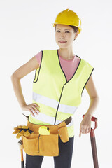 Construction worker smiling at the camera