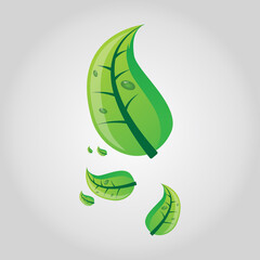 Naklejka premium GREEN LEAF ORNAMENT VECTOR ILLUSTRATION