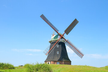 Fototapeta na wymiar Historic windmill Stove, Boiensdorf, Mecklenburg-Western Pomerania (Mecklenburg Vorpommern), Germany 