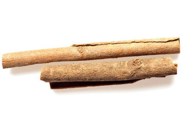 The spices on the white background