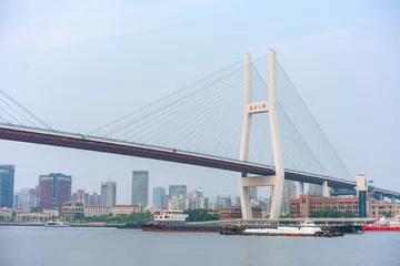 Stickers pour porte Pont de Nanpu Nanpu Bridge, one of the biggest bridge over Huangpu River, in Shanghai, China.