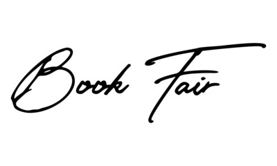 Book Fair Handwritten Font Calligraphy Black Color Text 
on White Background