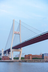 Nanpu Bridge, one of the biggest bridge over Huangpu River, in Shanghai, China.