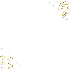 Holiday Serpentine. Gold Foil Streamers Ribbons.