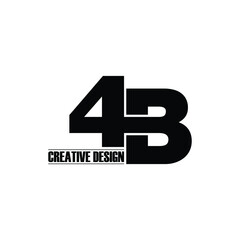 Letter 4b logo icon design vector. monogram logo vector illustration