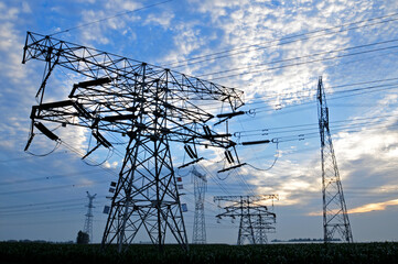 High voltage electric tower line