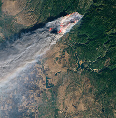 Satellite view of the wildfires in Paradise, California.Elements of this image furnished by NASA.