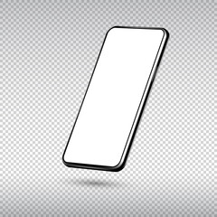 Realistic smartphone mockup.  phone mockup with blank screen.