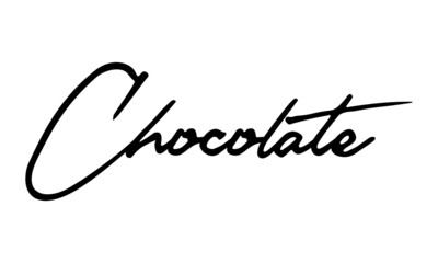 Chocolate Handwritten Font Calligraphy Black Color Text 
on White Background