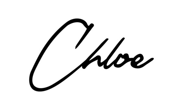 Chloe Handwritten Font Calligraphy Black Color Text 
on White Background