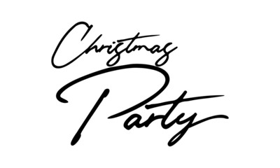 Christmas Party Handwritten Font Typography Text Festive Quote
on White Background