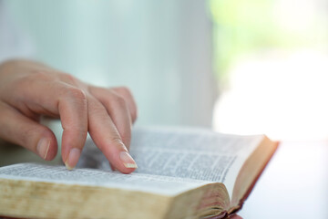 Bible,Women reading the Holy Bible.