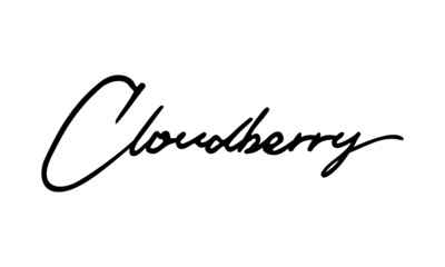 Cloudberry Handwritten Font Calligraphy Black Color Text 
on White Background