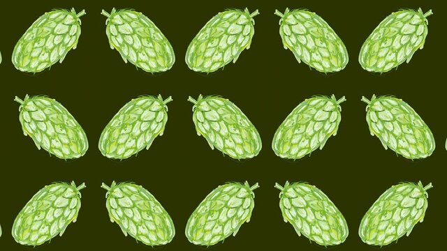 hop sprout pattern, ideal footage for themes such as craft beers, natural products and alcoholic beverages