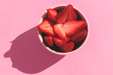 Healthy breakfast with strawberries.