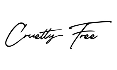 Cruelty Free Handwritten Font Calligraphy Black Color Text 
on White Background