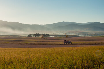 Obraz premium Agricultural land been worked.