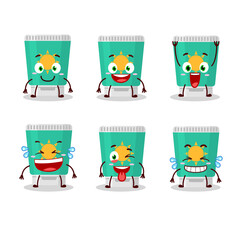 Cartoon character of sunblock with smile expression