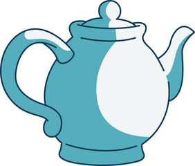 Isolated porcelain ceramic tea pot