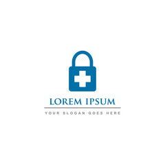 medical lock logo , healthy protection logo