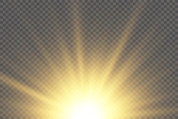 Obraz premium Glow isolated white transparent light effect set, lens flare, explosion, glitter, line, sun flash, spark and stars.