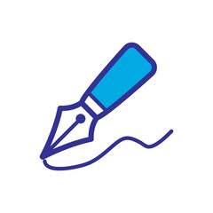 fountain pen icon logo illustration design