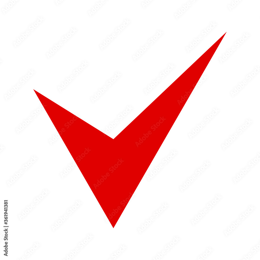 Poster red check mark icon, tick symbol isolated on a white background. eps10 vector file