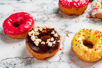 Homemade Round Glazed Donuts Ready to Eat